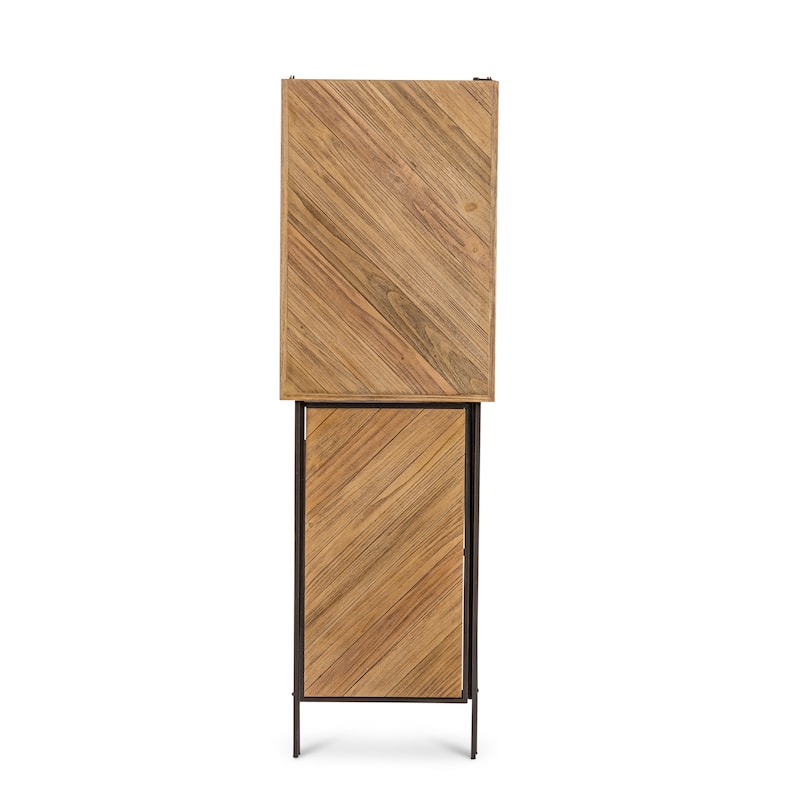 46.5 in L Foldable Wood Table with Metal Legs