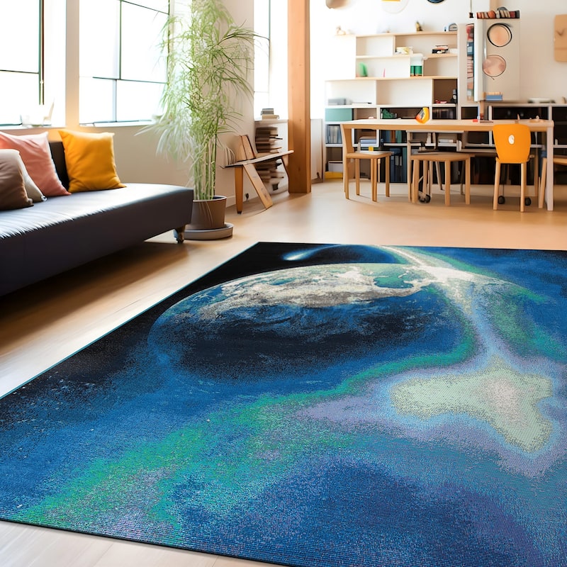 World Rug Gallery Galaxy Collection Adventure Earth Indoor/Outdoor Area Rug