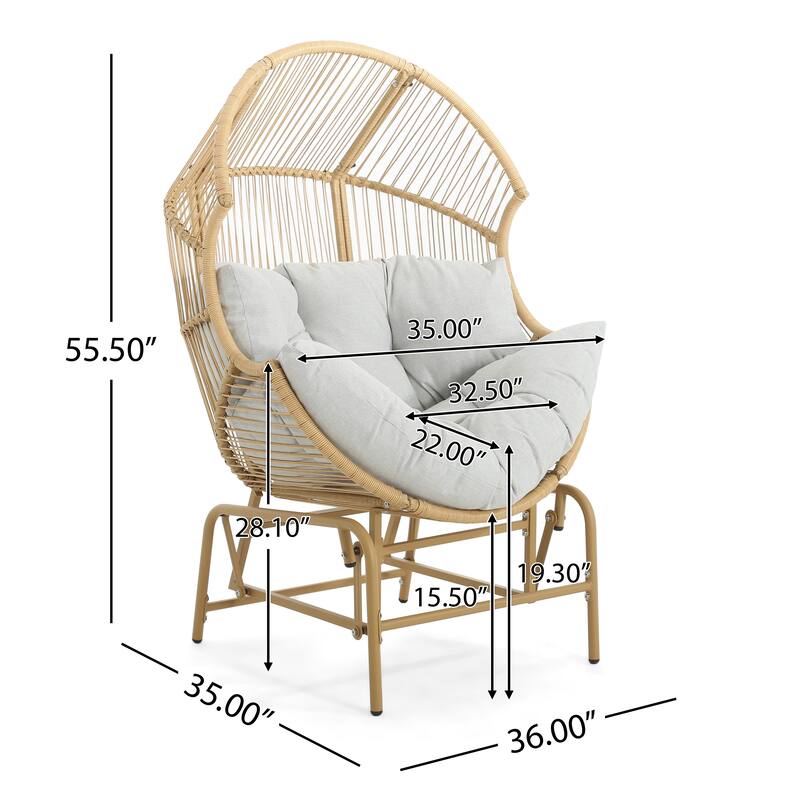 Palos Outdoor Wicker Glider Chair - Light Brown (Excluding the table)