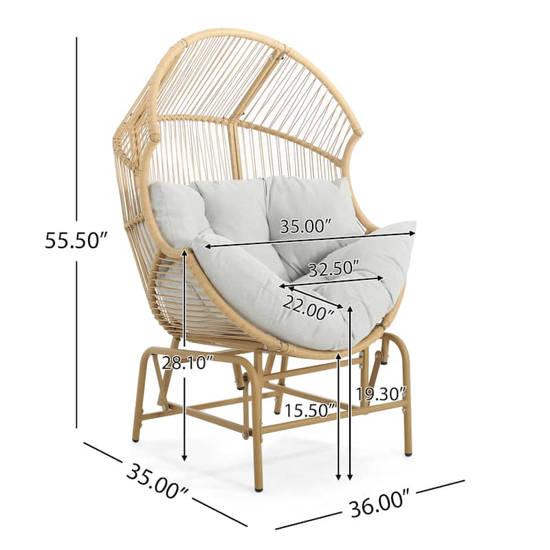 Paolos Outdoor Modern Wicker Gliding Chair by Christopher Knight Home