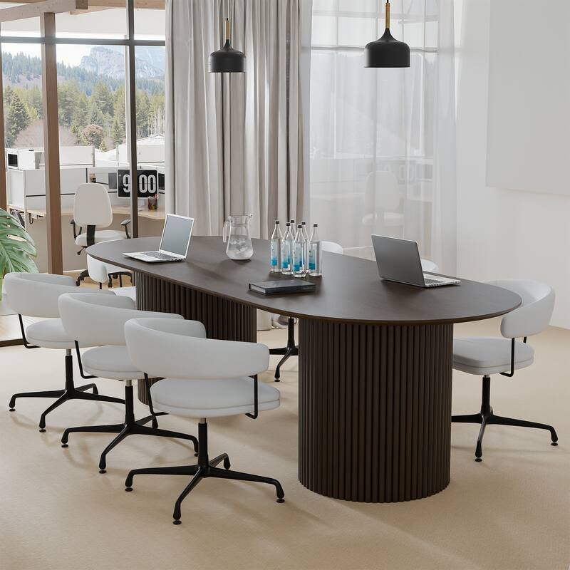 86" Big Solid Wood Oval Table Conference Table for Large Meeting Rooms