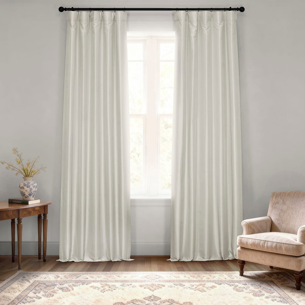 Exclusive Fabrics Vintage Textured Faux Dupioni Silk Room Darkening Curtains (1 Panel)