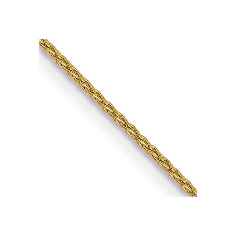 Curata 10k Yellow Gold 0.95mm Parisian Wheat Chain Necklace (Lobster) Options: 16 18 20 24 30