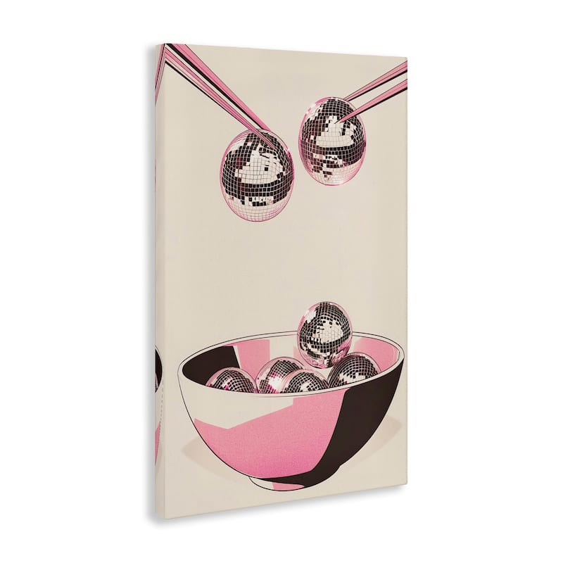 Stupell Disco Bowl Meal with Chopsticks Canvas Wall Art Design By Arlington Prints