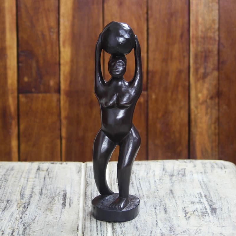 Novica Handmade Nea Oko Nsu Wood Sculpture
