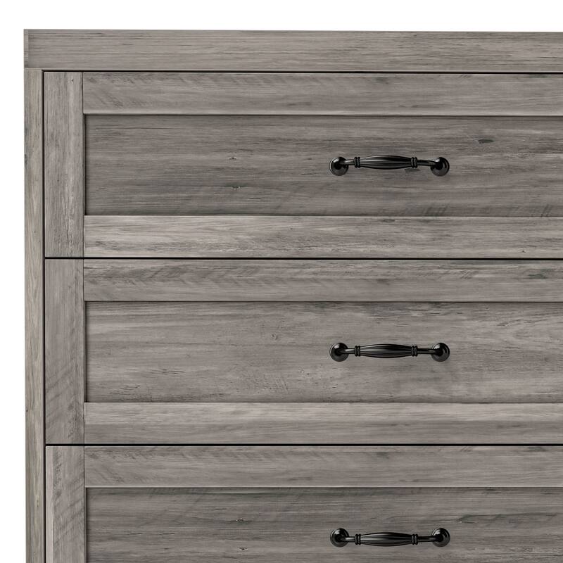 Vintage Double Dresser Chest of Drawers with Charging Station and Side Organizer Bag