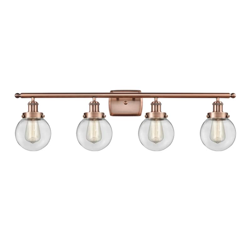 Innovations Lighting Ballston Urban Beacon - 4 Light 36" Bath Vanity Light - Antique Copper Finish/Clear