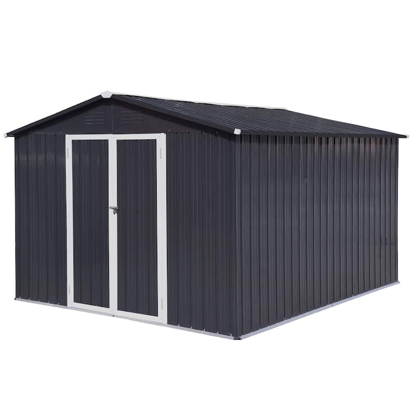 10'x8' Metal Outdoor Storage Shed for Patio Furniture