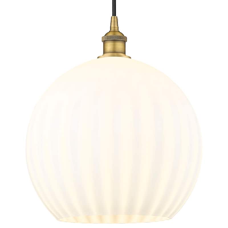 Innovations Lighting 616-1P 17 14 White Venetian Pendant White - Brushed Brass