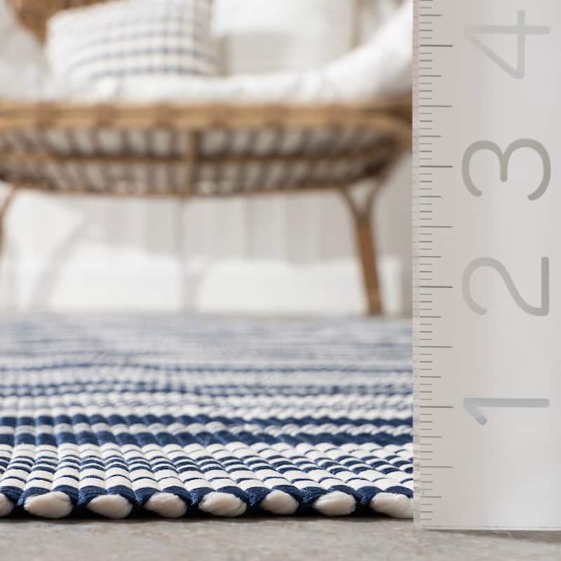 Home Conservatory Ticking Stripe Handwoven Indoor/Outdoor Area Rug