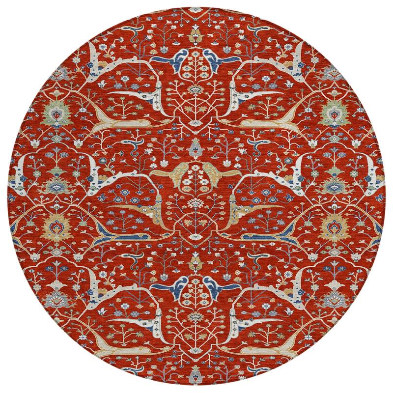 Machine Washable Indoor/ Outdoor Traditional Persian Chantille Rug