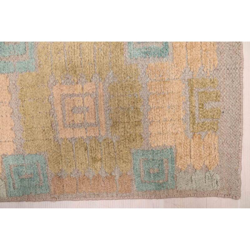 ECARPETGALLERY Hand-knotted Tangier Light Blue, Sky Blue Viscose, Wool Rug - 9'1 x 11'10