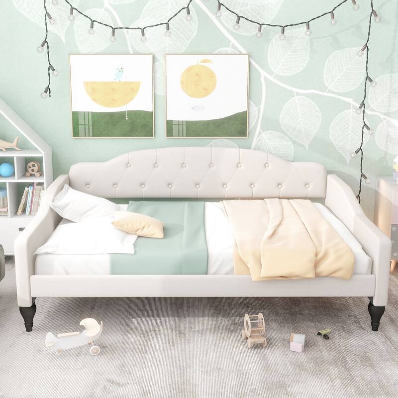 Full Size Upholstered Tufted Daybed Bed