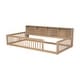 preview thumbnail 21 of 22, Kids Wood Semi-enclosed fence Floor Bed with Storage Cabinets and USB Ports