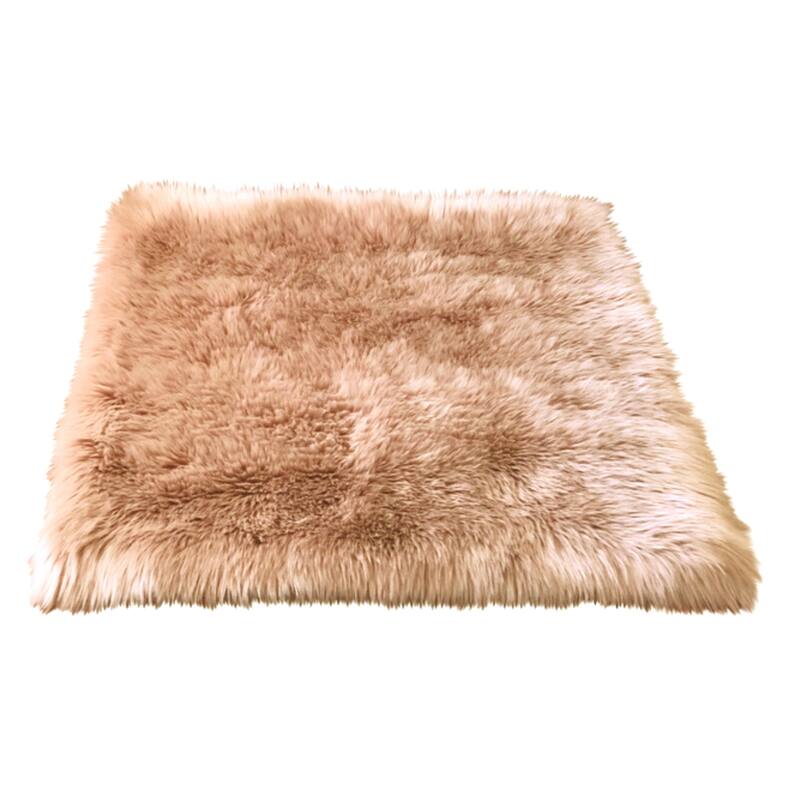 Ovella Home Premium Faux Sheepskin Shag Square Area Rug