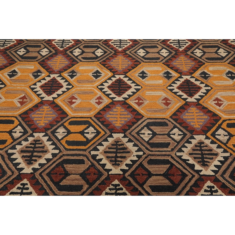 Hand Tufted 100% Wool Southwestern Oriental Area Rug Gold,Color