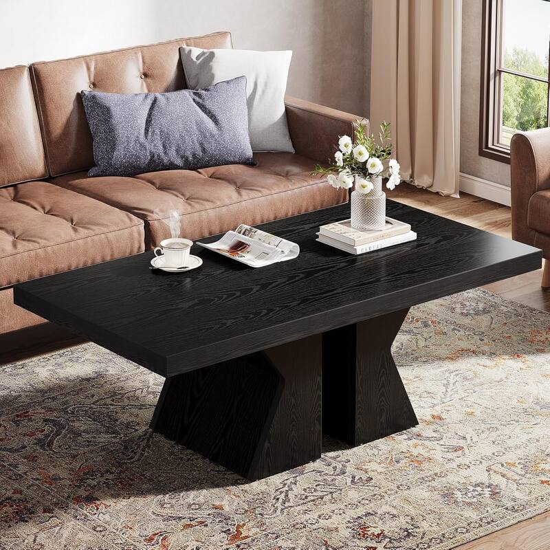 Rectangular Coffee Table Wood Center Table for Living Room