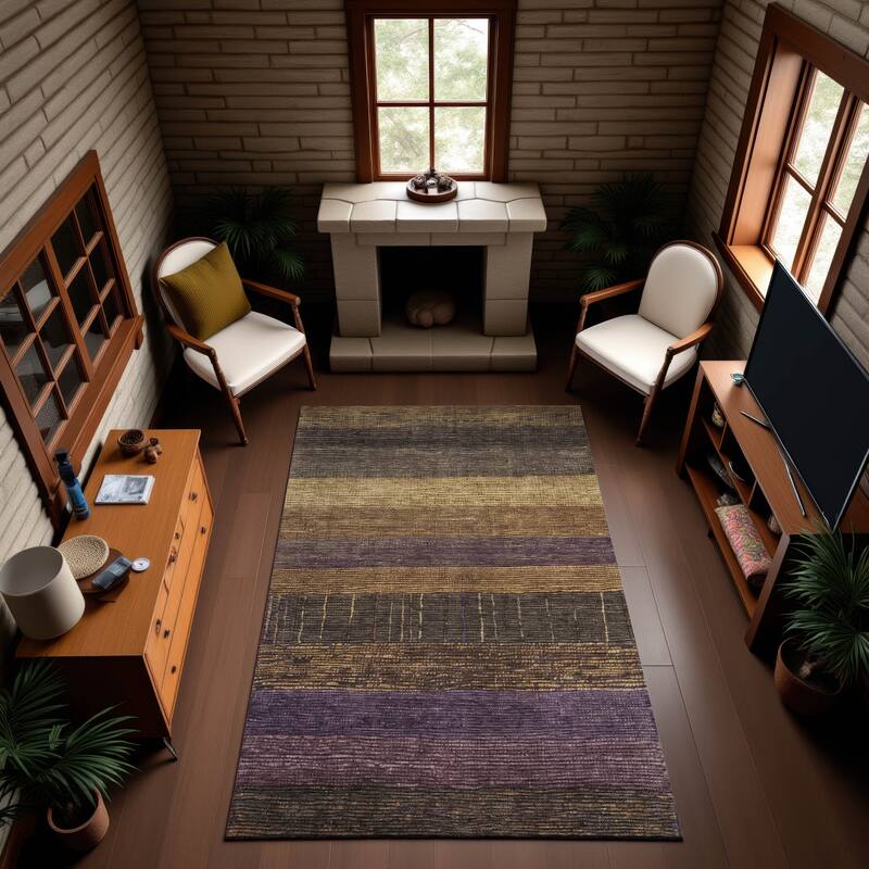Premium Washable Super Soft Ombre Stripes Mayfield Rug - Brown - 5' x 7'6"