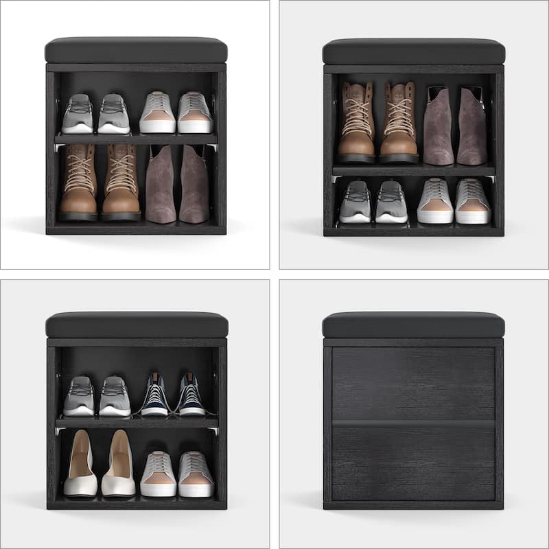 Small Shoe Bench for Entryway with Cushion Shoe Bench with Storage and Seating, Seat Entryway Shoe Rack, Entryway