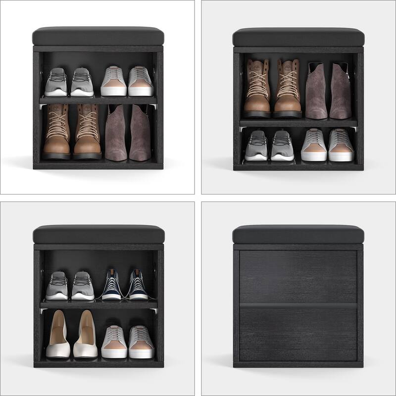 Small Shoe Bench for Entrywaywith Cushion Shoe Bench with Storage and Seating