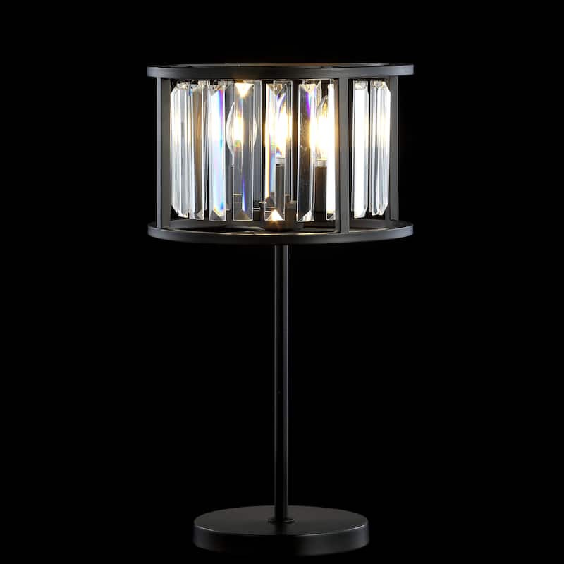 Stork 21.5" Metal/Crystal LED Table Lamp, Oil Rubbed Bronze/Crystal by JONATHAN Y