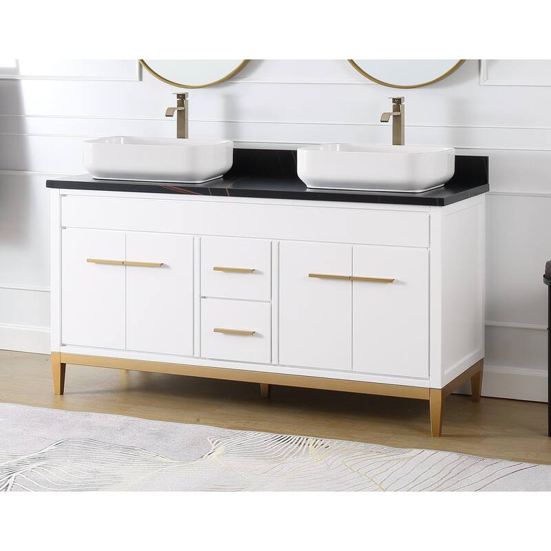 60" Tennant Brand Vessel sink Beatrice Double Sink Vanity