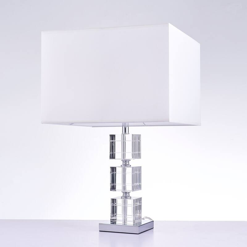 Pasargad Home Regal Collection Metal and Crystal Table Lamp Lights