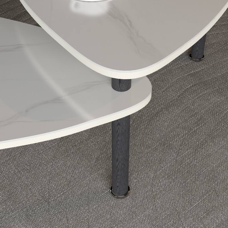 360 degree Rotatable modern Coffee Table for Living Room, solid wood legs with simply assemble Cocktail Table