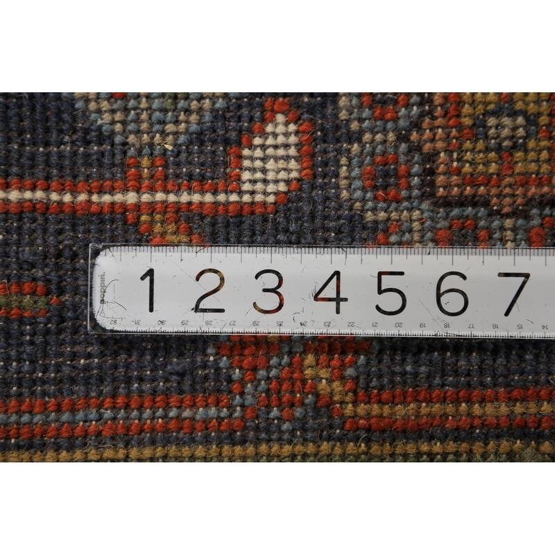 Heriz Serapi Indian Rug Hand-Knotted Medallion Orange Wool Carpet - 9'0"x 11'11"