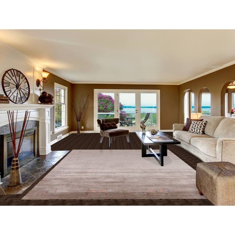 Tribal Gabbeh Indian Area Rug Handmade Oriental Brown Wool Carpet - 8'3" x 10'0"