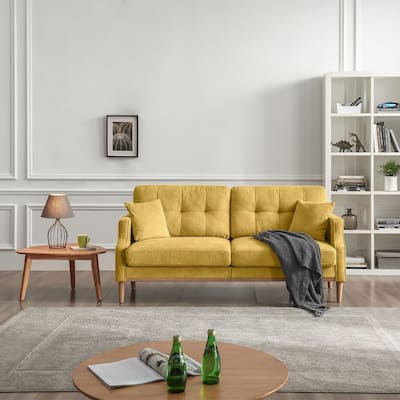 Modern 3-seat Fabric Sofa with USB Charge Port
