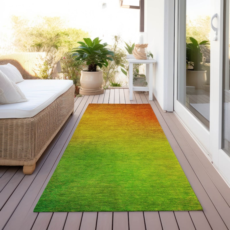 Machine Washable Indoor/ Outdoor Chantille Modern Ombre Rug