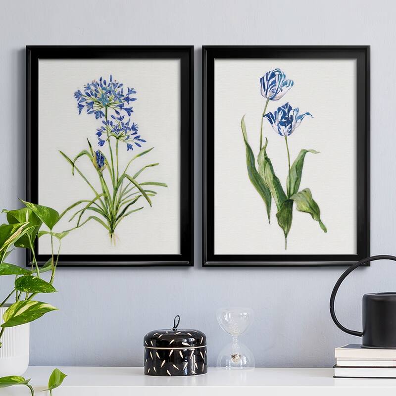 Blue Lively Botanical I Premium Framed Print - Ready to Hang - Multi-Color