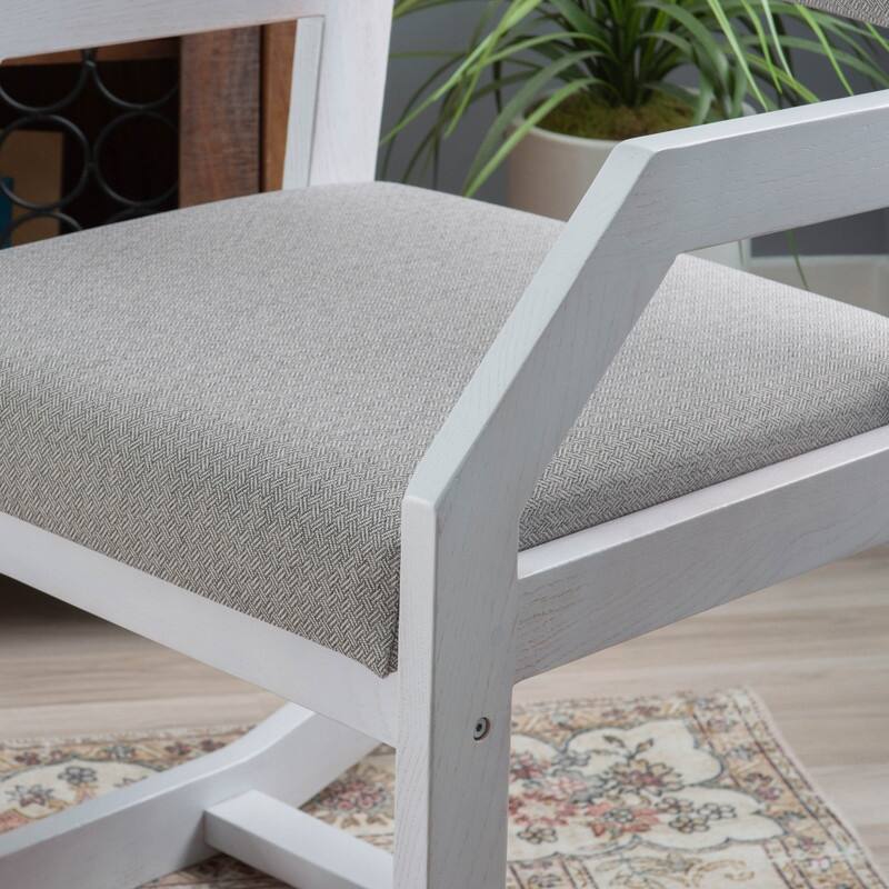 Rothford Solid Wood White Sled Base Accent Chair