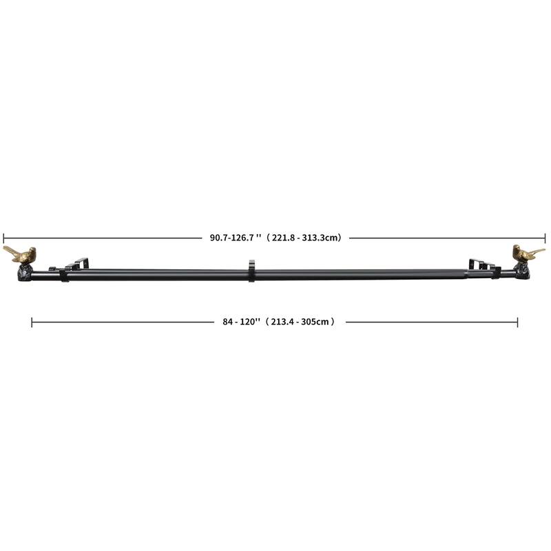 MERIVILLE 1-Inch Diameter Double Window Curtain Rod, Bird Finials