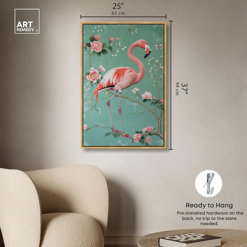 Flamingo's Fable Canvas by Art Remedy