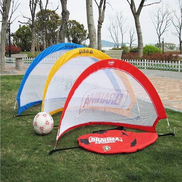 slide 2 of 4, Wellco Pass Pop-Up Soccer Goal Blue