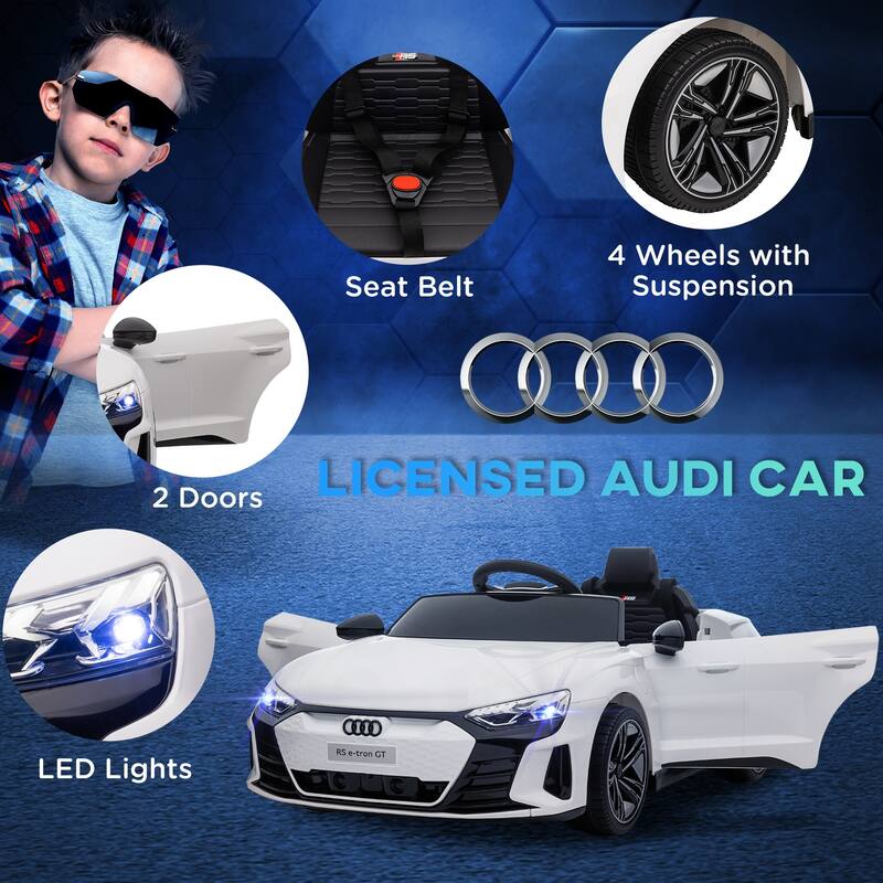 Aosom Kids Ride on Car, 12V Licensed Audi RS E-tron GT 3.1 MPH Electric Car for Kids