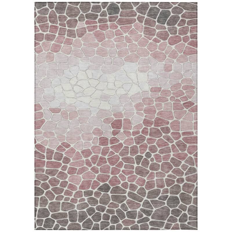 Machine Washable Indoor/Outdoor Contemporary Ombre Chantille Rug