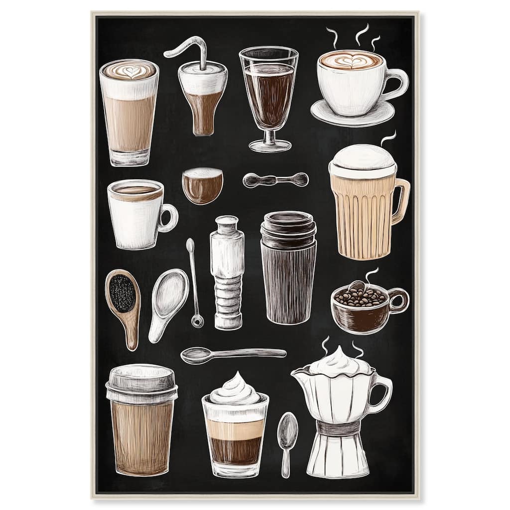 Coffee Chalkboard Canvas by Art Remedy