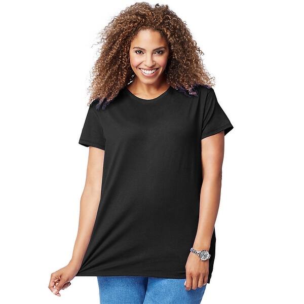 Shop Just My Size Cotton Jersey Short Sleeve Scoop Neck Women S