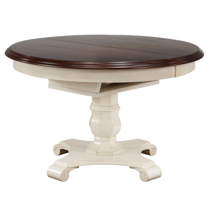 Extendable Dining Set - 6 Piece Round/Oval Table & Chairs - Art Deco Style
