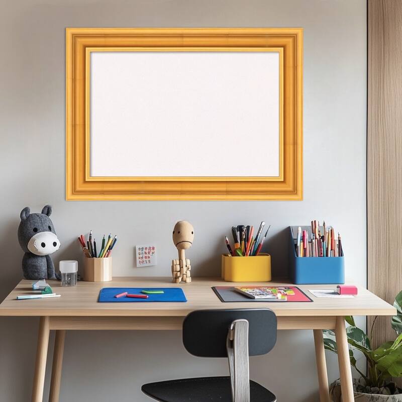 Sierra Gold Wood Framed Cork Board - Bulletin Board, Organization Board, Pin Board