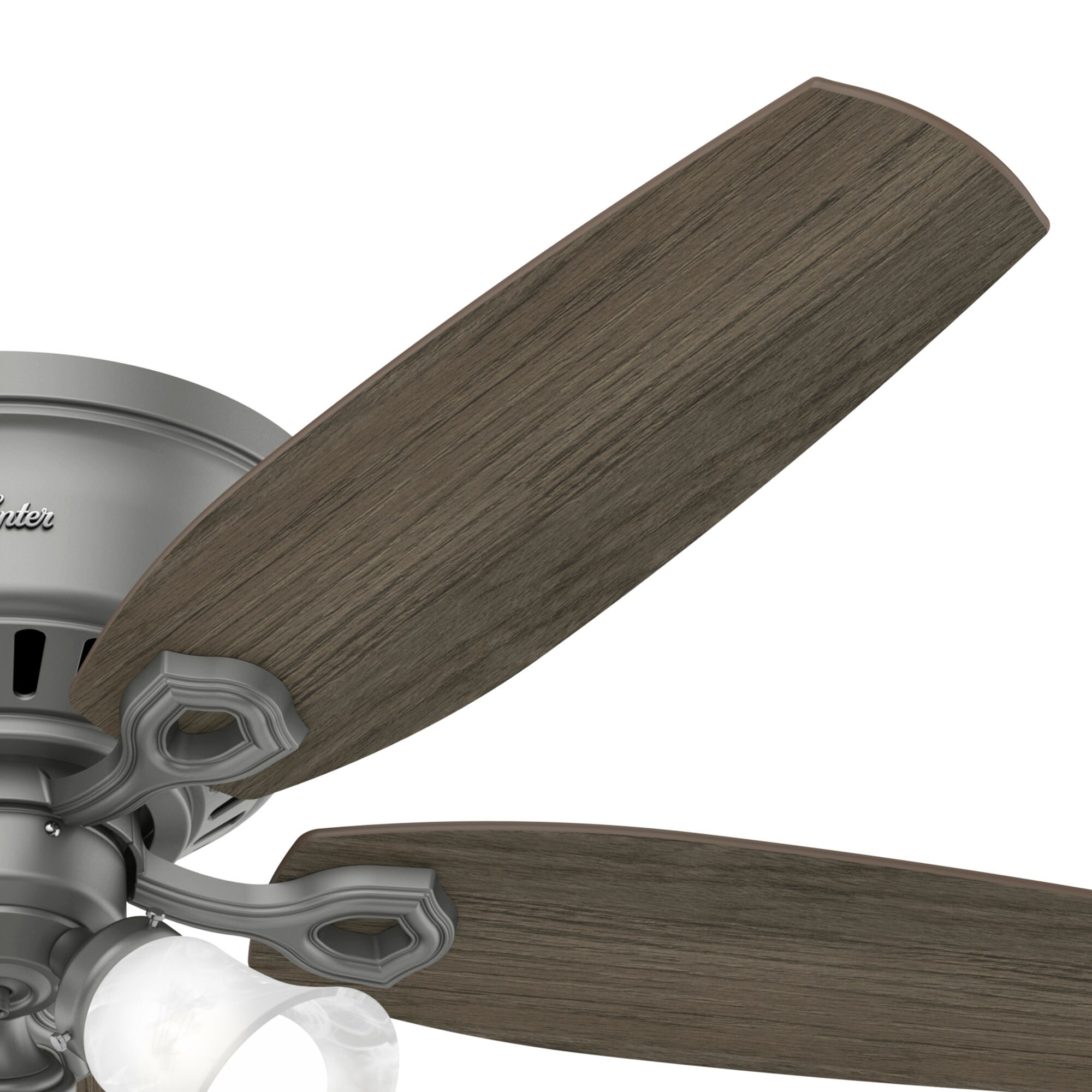 Brushed Nickel Hunter 53001 Fremont 52-Inch Low Profile Ceiling Fan with Light 