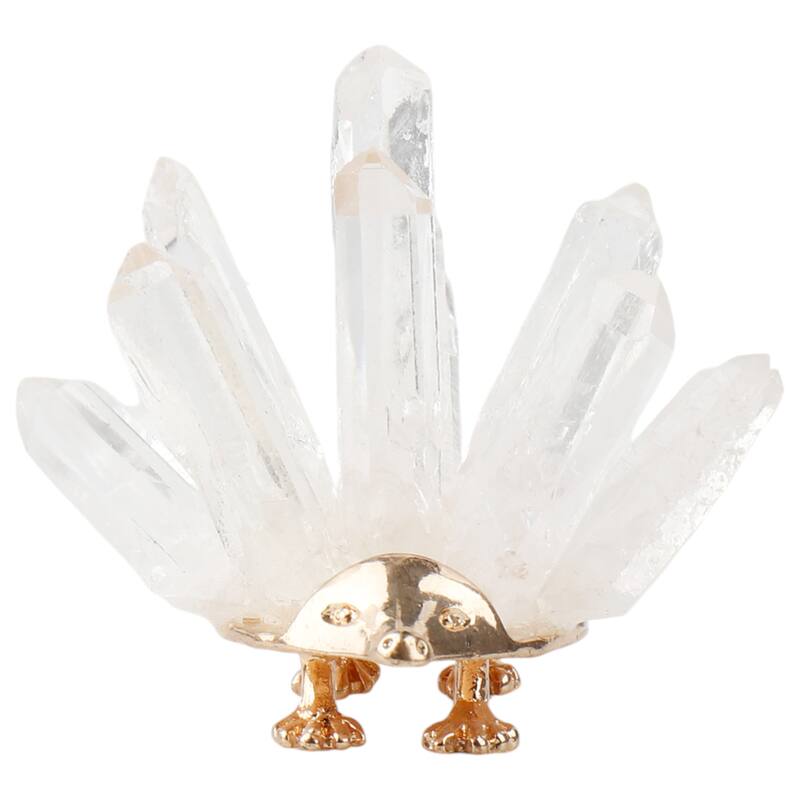 Stone Metal Decorative Object Animal Figurine Spikes Accent - 2" White - 2" x 2" x 2"