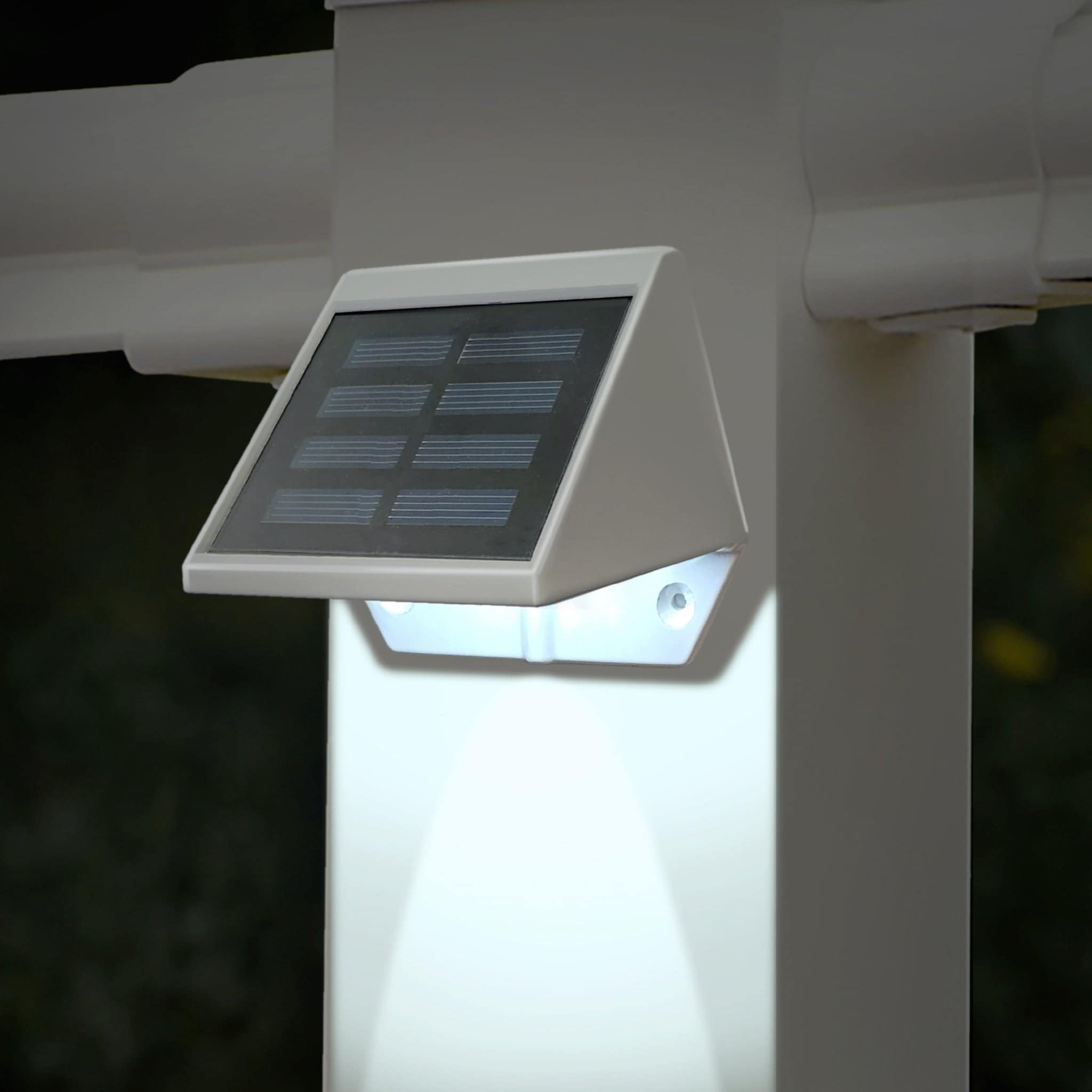 Classy Caps White Solar Deck and Wall Light (Set of 2)