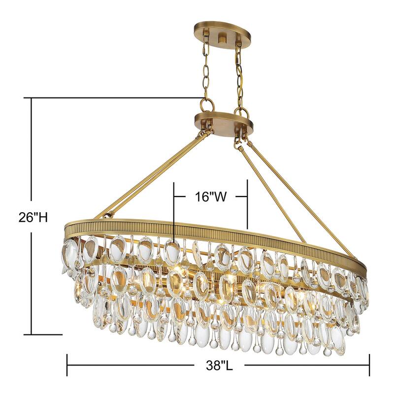 Windham 8-Light Linear Chandelier in Warm Brass