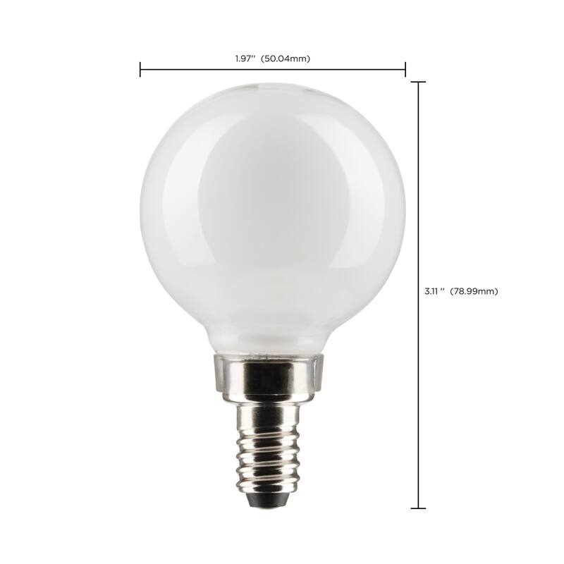 4.5 Watt G16.5 LED White Candelabra Base 5000K 120 Volt 2-Card