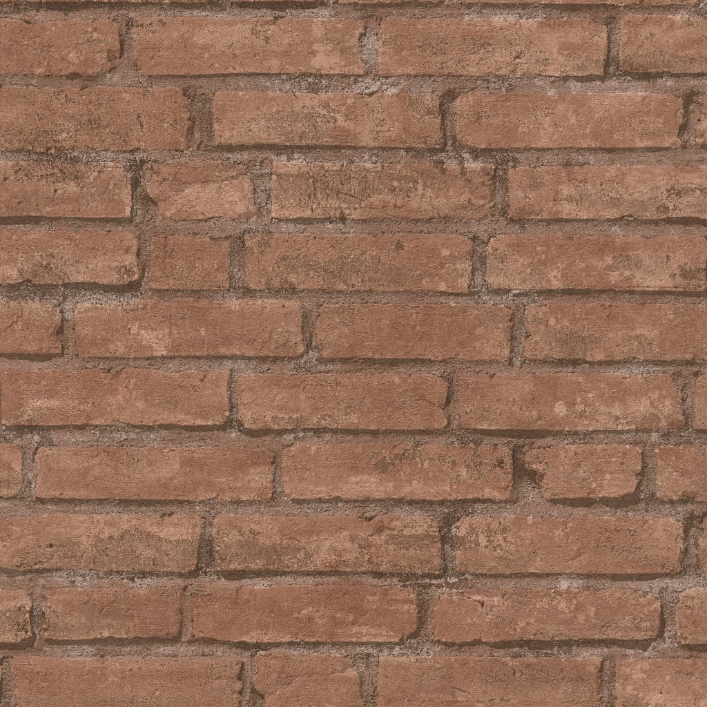 Galerie Wallcoverings Bricks and More Collection Red Clay Brick Matte Finish Vinyl on Non-woven Wallpaper Roll