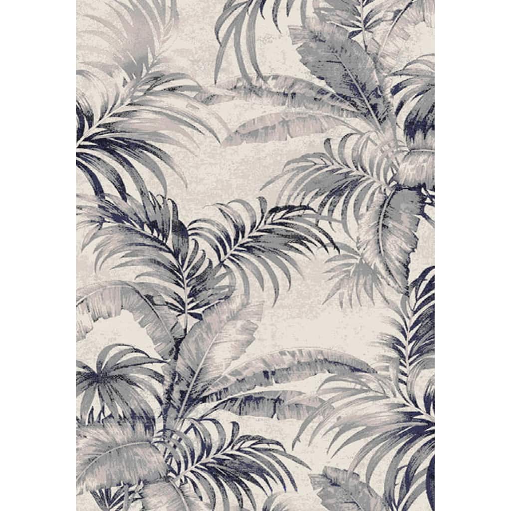 Spring Collection - Cream Grey Blue Botanical Area Rug
